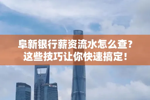 阜新银行薪资流水怎么查?这些技巧让你快速搞定!