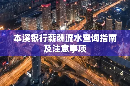 本溪银行薪酬流水查询指南及注意事项