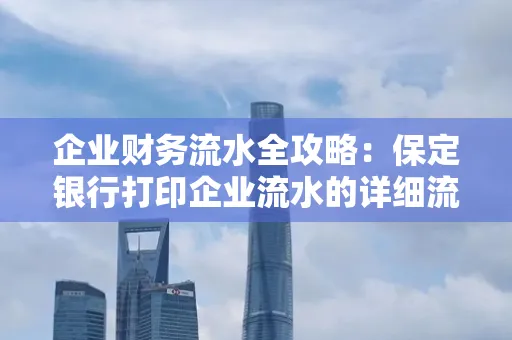 企业财务流水全攻略:保定银行打印企业流水的详细流程与材料清单