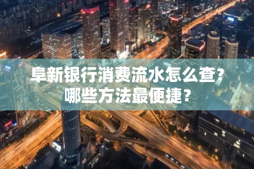 阜新银行消费流水怎么查?哪些方法最便捷?