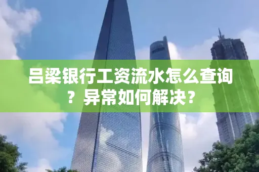 吕梁银行工资流水怎么查询?异常如何解决?