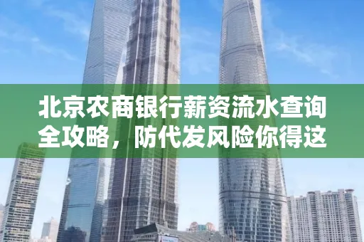 北京农商银行薪资流水查询全攻略,防代发风险你得这样做