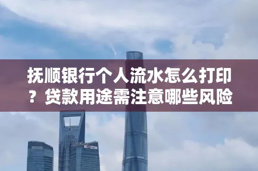 抚顺银行个人流水怎么打印？贷款用途需注意哪些风险？