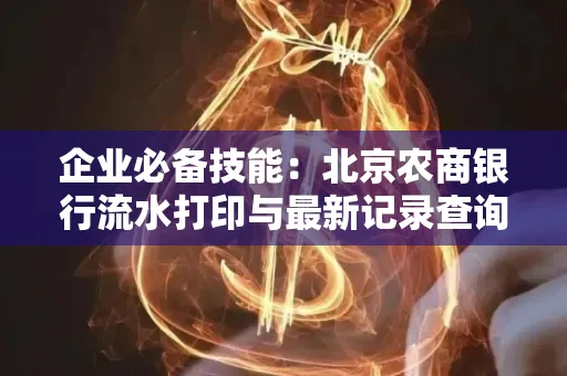 企业必备技能：北京农商银行流水打印与最新记录查询全攻略